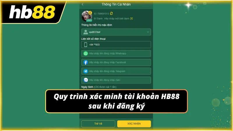 Anh em cần tiến hành xác minh tài khoản sau khi đã đăng ký thành công trước đó
