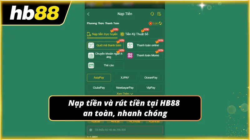 Giao dịch được thực hiện qua nhiều phương thức thanh toán phổ biến