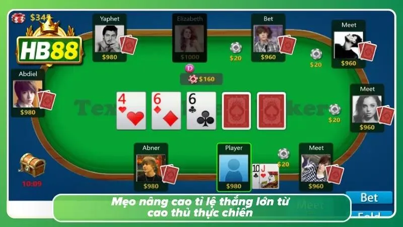 Tay cược tự tin đẩy chồng chip lớn vào giữa bàn.